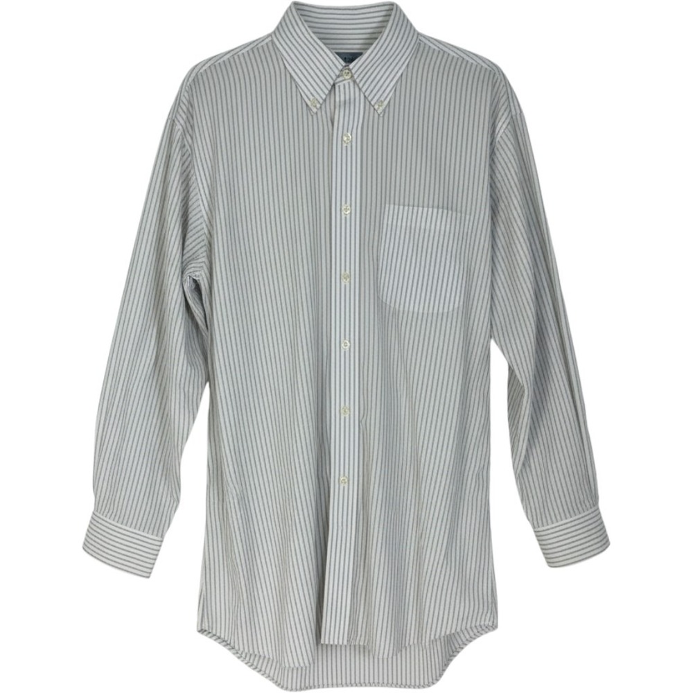 Brooks Brothers Mens 17.5 34 Slim Fit Non-Iron Supima Cotton Striped Dress Shirt
